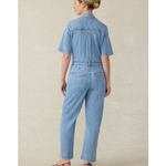 Faherty  Denim Michelle Short Sleeve Jumpsuit Light Blue Wash Size 6 NEW Photo 2