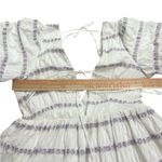 Topshop  White and Lavender Striped Puff Sleeve Mini Dress Photo 5