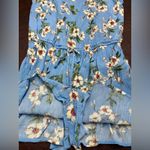 Forever 21  Romper Skort Dress Blue with White Daisies Adjustable Straps‎ Large Photo 3