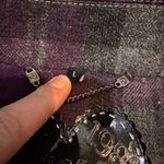 Guess  Womens Vintage Double Breasted Purple Plaid Jacket Button Wool Blend Large Photo 6