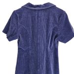 ROLLAS Corduroy Button Front Short Sleeve Mini Dress Royal Blue Size M Photo 7