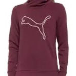 Puma  Asymmetrical Cowl Neck Fleece Sweatshirt Burgundy Maroon Red Logo Medium M Photo 0