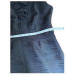 Ann Taylor Halter Dress Size 4 Ruffle Neck Black Textured Sleeveless Office Work Photo 5