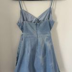 superdown Mini Wilah Wrap Dress in Light Blue Denim Photo 3