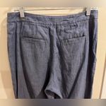 Rachel Roy Size 4 Blue Linen Blend High Waist Straight Leg Pants Photo 5