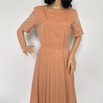 Burberry 70's Burberrys Tan day dress Embroidered Crest, boulton zip & size tab small Photo 14