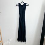 Reformation  | NWT Portia Scarf High Draped Neck Open Cowl Back Midi Dress Black Photo 2