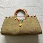 Unbranded bohemian round wooden handles Boho straw wooded beaded tote bag Photo 18