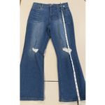 Loft  Jeans Womens 30" High Rise The Kick Crop Distressed Flare Stretch Travel Photo 3