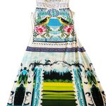 Mary Katrantzou Sleeveless Bodycon Sheath Dress Bird Bold Unique Size Small White Photo 3