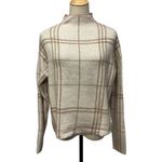 Tahari Women's Plaid Mock Neck Sweater Top Knit Long Sleeve Pullover Size M Photo 1