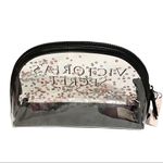 Victoria's Secret  Sequin Clear Transparent Black‎ Trim Makeup Travel Bag NEW Photo 3