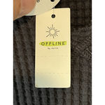 Aerie Offline By Waffle Knit Sweater Womens Size XXS Gray V Neck Long Sleeve NWT Photo 10