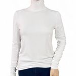 Theory White Cotton Turtleneck Top Size Small Long Sleeve Minimalist Classic Photo 0