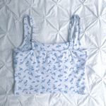 Hollister White And Blue Floral Milkmaid Top Photo 3