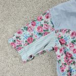 VTG Gitano Womens Top S Chambray Floral Button Up Crop Tie Western Rodeo 90s Blue Photo 6