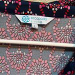 Escapada  Living Shift Dress Collared Short Sleeve Navy Floral Split Neck L Photo 10