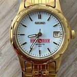 Seiko  Sports 50 Vintage Ladies Watch White Dial Date Gold Bracelet Winn-Dixie Photo 1