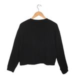 Juicy Couture French Terry Crew Neck Crop Sweatshirt Crown Womens Black L Photo 4