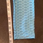 Women’s Leggings/High Waisted Yoga Pants Textured Blue Fabric Size L NEW Blue Size L Photo 6