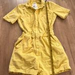 MOTHER Denim Mother Romper Women Springy Short Yellow Pockets Elastic Waist Size S NWT Photo 3