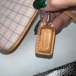 Coach Wristlet Pouch Pastel Plaid Leather Trim Zip Closure Photo 3