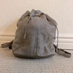 Cinch Day & Mood Gray Leather  Tie Button Closure Backpack Handbag Photo 0