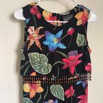 Vintage 90s Tropical Printed Beaded Fringe Maxi Dress Multiple Size XS Photo 1