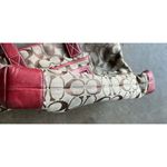 Coach Vintage Signature Brown Classic Canvas & Red Leather Trim Tote Bag 6082 Photo 15