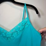 Lace Trim Cami Top Aqua Sleeveless Tank Top Whimsical Babydoll Aqua Womens Large Green Photo 2
