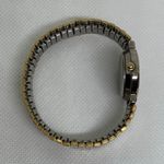 Milan Diamond quartz women watch 25mm round gold silver tone stretch 6” running Photo 5