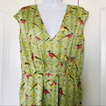 Crop david peck M Silk romper Artsy chartreuse bird print Green Size M Photo 9