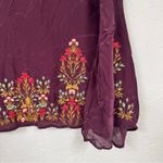 Sundance Purple Silk Embroidered Boho Bell Sleeve Blouse Womens S Peasant Shirt Photo 8
