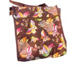 Butterfly Print Brown Tote Bag Zip Top Easy Wipe Clean Lunch Diaper Coin Purse Photo 3