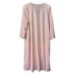 Shadowline Embroidered Rose Night Gown Medium Pink Midi Buttons Soft Cottagecore Photo 1