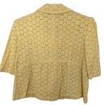 Style & Co . Yellow Polka Dot Cropped Jacket Size 6 boho tea time lounge linen Photo 1