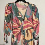 Boamar Zain Collage Leaves Cover Up Dress Size Medium Pink Photo 3