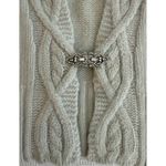 Ralph Lauren L.R.L.  Pale Gray SOFT Wool Angora Cable Knit Cardigan Brooch Boxy L Photo 1