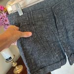 Zenana Outfitters Womens Navy/Black Linen Cotton Chino Shorts Low Rise Photo 1