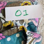 Talbots  Roll-up Long Sleeve Cotton FLORAL/POLKA DOT Blouse Sz S Multicolored‎ Photo 14