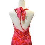 Boston Proper Boston‎ Proper Halter Dress Floral Pink Orange Sleeveless Midi Size 12 Photo 3