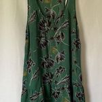 CAbi green floral lightweight sleeveless dress women size medium summery design Photo 0