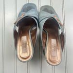Ted Baker Womenโs Blue Suede Block Heel Mules with Buckle Detail Sz 37.5 (7.5) Photo 5
