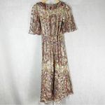 Sézane Paula Metallic Shimmer Silk Midi Dress Paisley Size US 2 Photo 1
