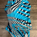 Longitude  Blue and Black Striped One Piece Swimsuit Photo 0