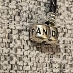 Pandora Sterling Silver Leather Cord Necklace Choker with Four Charms Photo 2