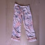 Wide Leg Palazzo Pants Pull On Snake Skin Print Floral M Pockets Elastic Tie Silver Size M Photo 14