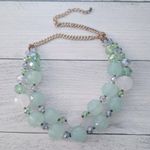 Vintage Necklace Light Green & Light Blue Tones Chunky Statement Photo 1