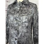 Chico's Jacket size 1 Medium Moto Animal Print Snakeskin Metallic Blazer Coat Photo 7