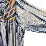 warm Tie Dye Cotton Maxi Bohemian Dress Long Sleeve Large Festival White Photo 5